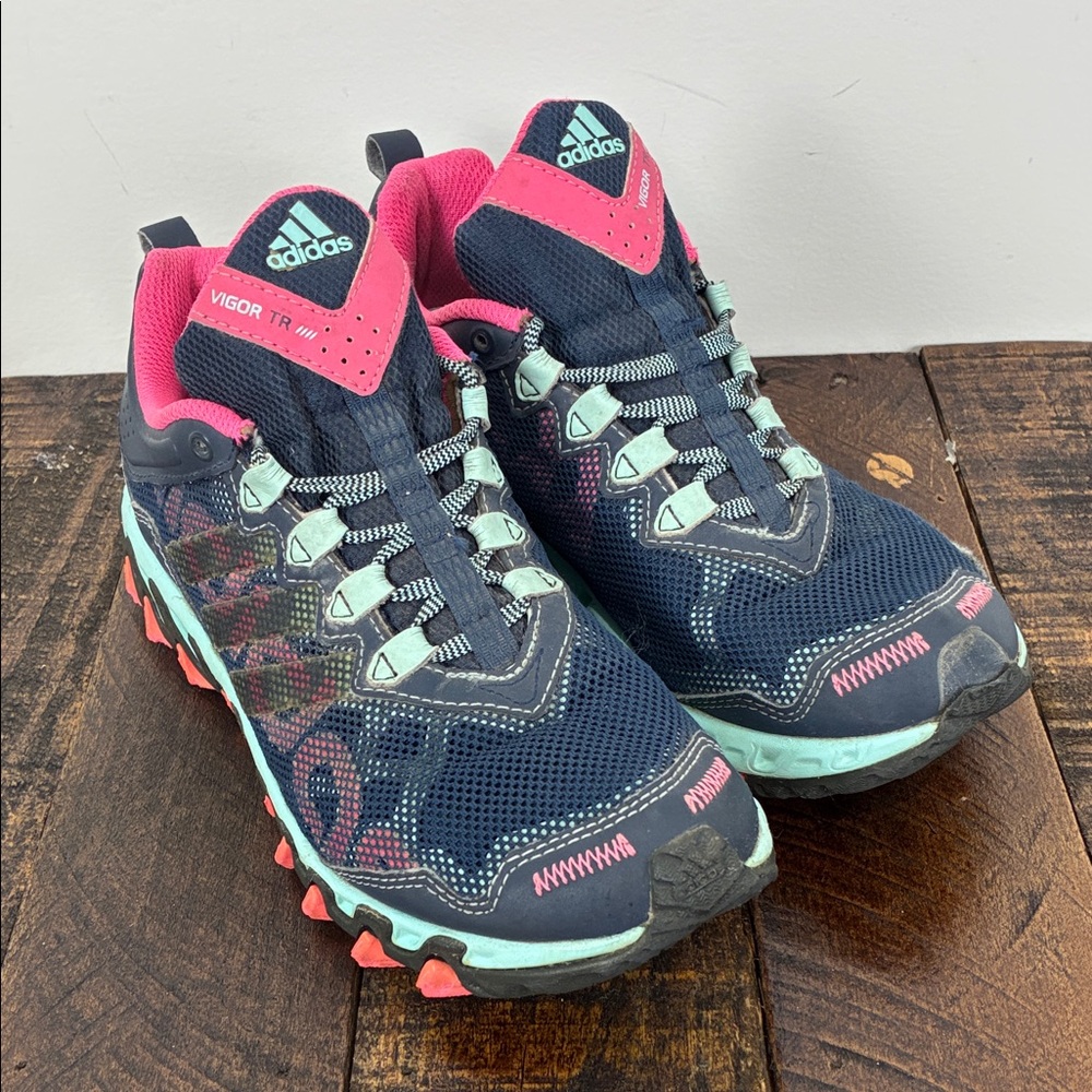 Adidas Vigor TR Trail Women’s 6.5 Athletic Shoes Navy Coral Sneakers